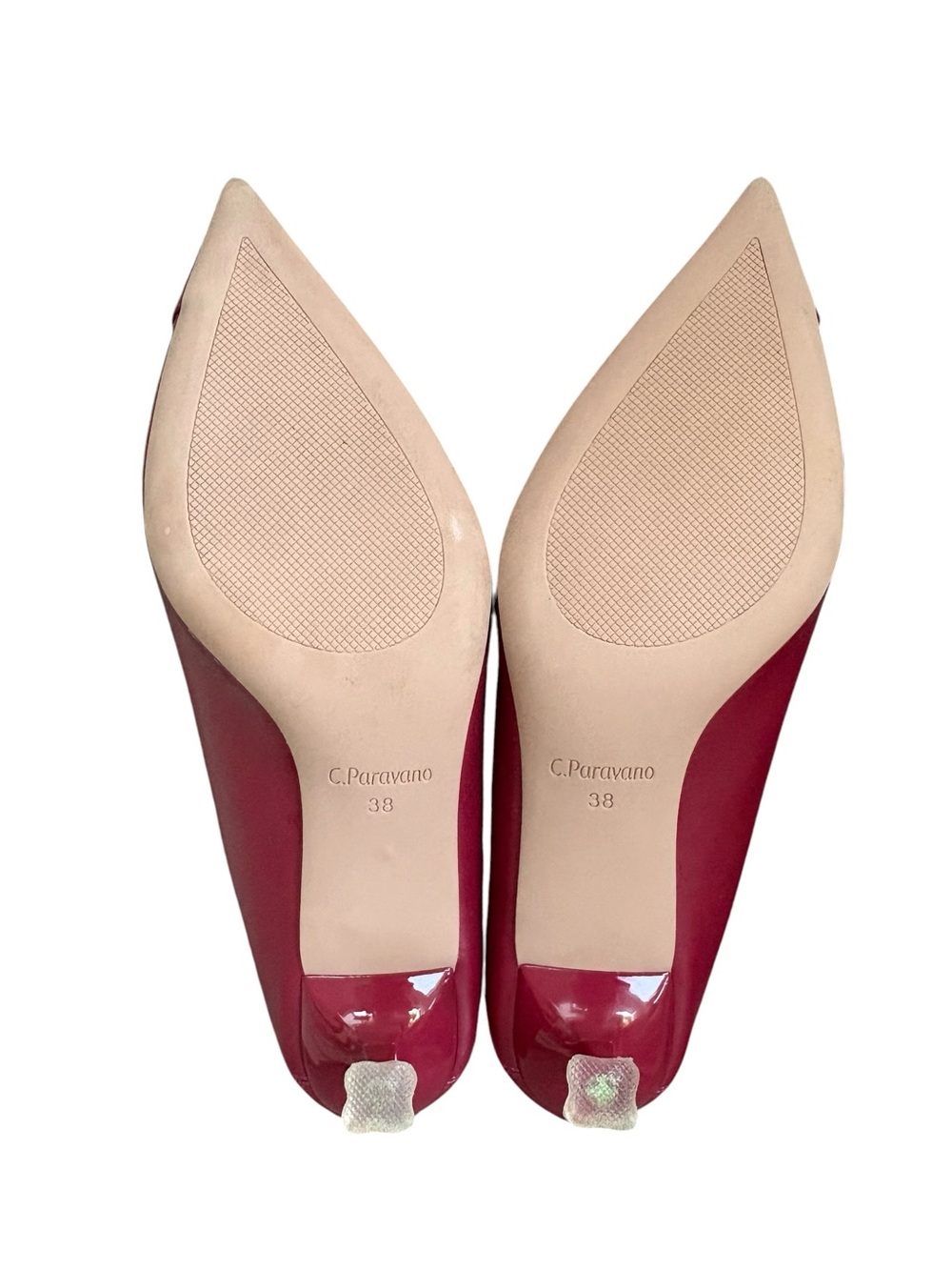 Pointed Toe Mid-Heel Pumps in Wine - Picture 12 of 12